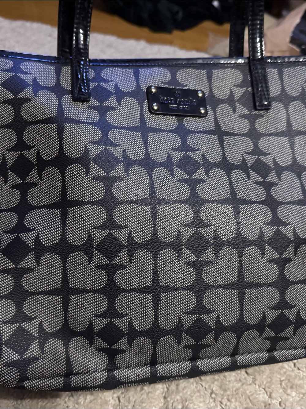 kate spade Black and Gray Spade Heart Mosaic Tote